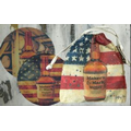 2 Absorbent Stone Coaster with Cork Backing in Printed Cotton Bag Set